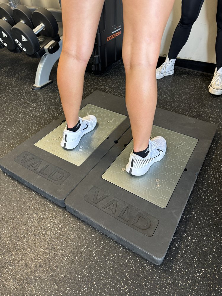 Athlete on VALD ForceDecks force plates at The Studio